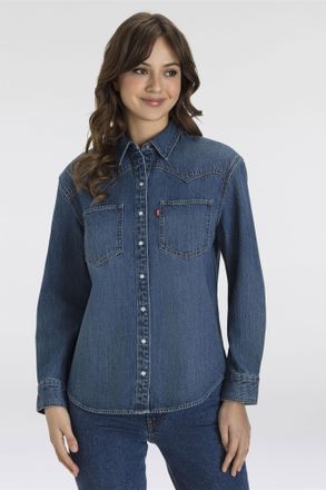 Levi's Jeansbluse LEVIS TEODORA WESTERN SHIRT, Damen, Gr. XS (34), verified vintage top, Web, Obermaterial: 100% Baumwolle, h&uuml;ftbedeckend, Blusen Jeansbluse,