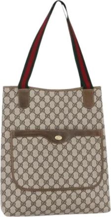Gucci Pre-owned Vintage Tote Bag - Dames - Vintage Shopper - Beige - ONE Size - Leer - Vintage
