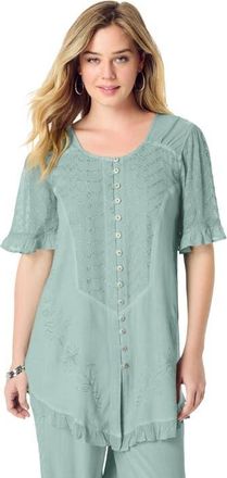 Roaman's Acid Wash Tunic in Antique Mint at Nordstrom, Size 36