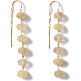Chan Luu Semiprecious Stone Linear Drop Earrings in Rutilated Quartz at Nordstrom