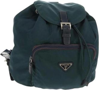 Prada Pre-owned Backpacks, female, Blue, Size: ONE SIZE Pre-owned Nylon Backpack