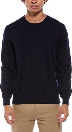 Brunello Cucinelli Mens Navy Wool Crewneck Sweater, Size 58