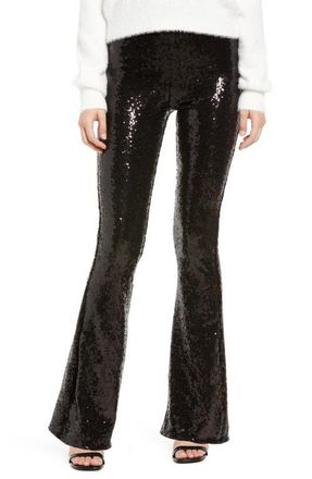 Commando Sequin Flared Leggings in Black at Nordstrom, Size X-Small