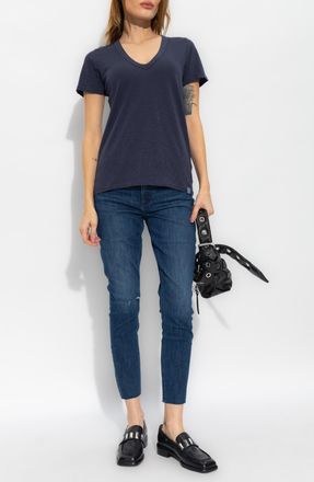 Rag & Bone T-shirt In Organic Cotton, Womens, Navy Blue