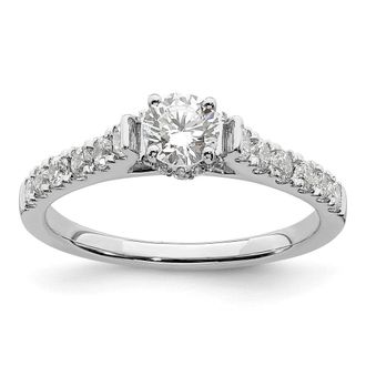 Diamond2Deal 14k White Gold Lab Grown Diamond Engagement Ring 0.88Ct Clarity- VS Color- G-H