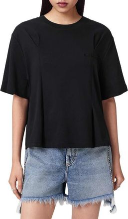 AllSaints Sofia Lisa Boxy Cotton Graphic T-Shirt in Black at Nordstrom, Size X-Small