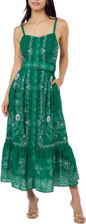 Ciebon Esme Floral Print Sleeveless Dress in Green Multi at Nordstrom, Size Medium