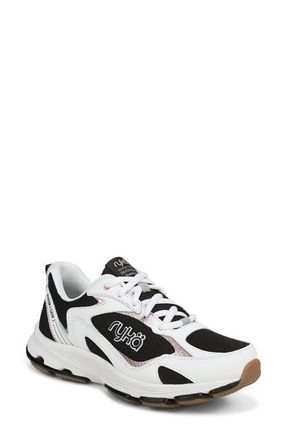 Ryk&auml; Devotion X Walking Sneaker in White Black at Nordstrom, Size 9.5
