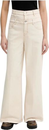 Munthe Jeans, Dames, Beige, M, Katoen, Rosh Wide Jeans