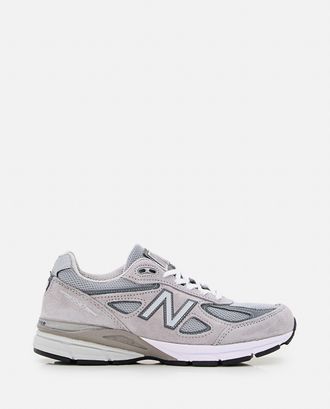 New Balance 990 Grey Leather And Mesh Sneakers