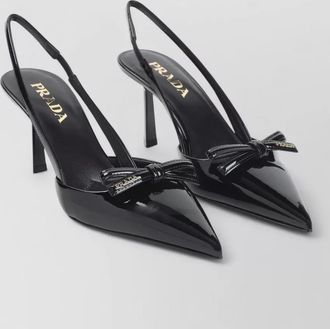 Prada slingback pumps pointed toe bow detail