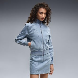 Puma Giacca corta in twill slavato FUTURE.PUMA.ARCHIVE da donna, Abbigliamento, Blu, XL