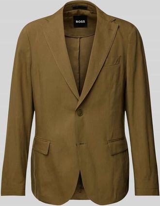 HUGO BOSS Leinensakko mit Brustleistentasche Modell Hanry in Oliv, Gr&ouml;&szlig;e 46