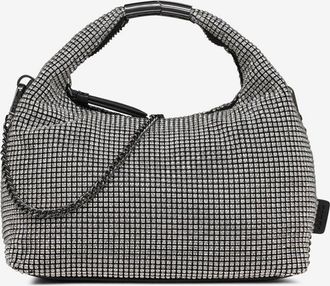 DKNY Womens Mel Top Zip Hobo Silver Pu - One Size
