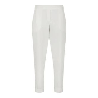 P.A.R.O.S.H. Cropped Trousers, female, Beige, Size: S Slim Pants