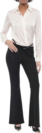 Courr&egrave;ges Black Bootcut Flat Front Pants
