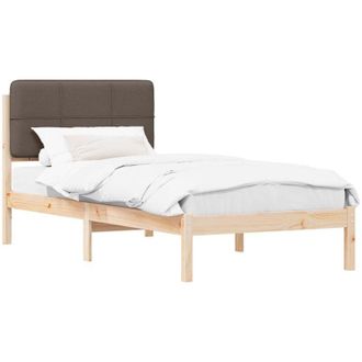 vidaXL Estructura De Cama Con Cabecera Tapizada Taup&eacute; 90 X 190 Cm Vidaxl