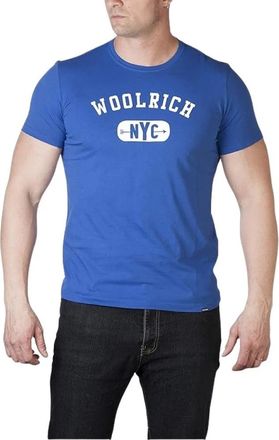 Woolrich T-shirts - Heren - T-shirts - Blauw - XL - Katoen - Tops