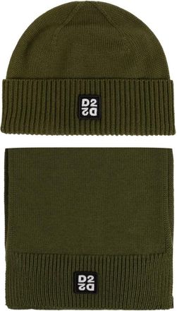 Dsquared2 Muts en sjaal set - Heren - Hoeden - Groen - ONE Size - Wol - Accessoires