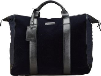 Emporio Armani Polyester Nylon Leather Boston Bag (Pre-Owned)