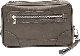 Louis Vuitton Pavel Brown Leather Clutch Bag (Pre-Owned)