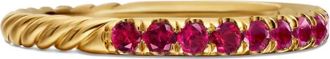 David Yurman Anello Cable Collectibles in oro giallo 18kt con rubini (2mm)