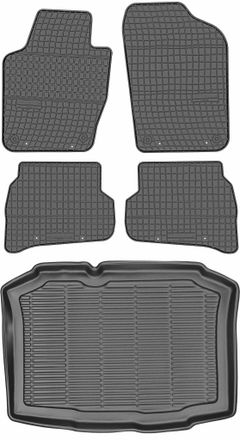 OEM Juego De Alfombrillas De Goma Para Coche Y Maletero Para Seat Ibiza Iv Hatchback (2008-2017)