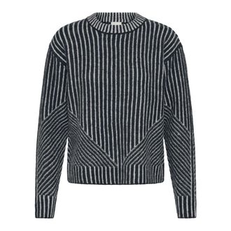 Ichi Total E. C.d. Stripe - Knitwear - Mujer - Azul - M