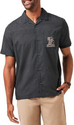 Travis Mathew Lost Cave Short Sleeve Button-Up Shirt in Heather Black at Nordstrom Rack, Size Xxx-Large