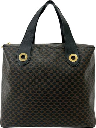 Celine Black Brown Leather Pvc Handbag Tote Bag (Pre-Owned)