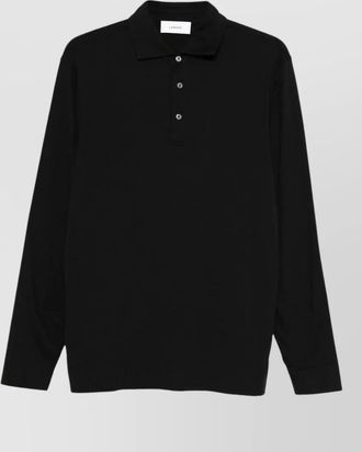 Lardini silk long-sleeve polo shirt