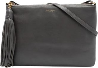 Saint Laurent Pre-owned Crossbody Bag - Dames - Vintage Schoudertas - Grijs - ONE Size - Leer - Vintage
