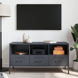 Berkfield Home TV Cabinet Anthracite 100.5x39x50.5 cm Steel in Charcoal