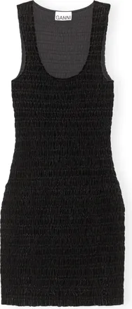 Ganni Velvet Smock Mini Dress - Size 10/12 Black