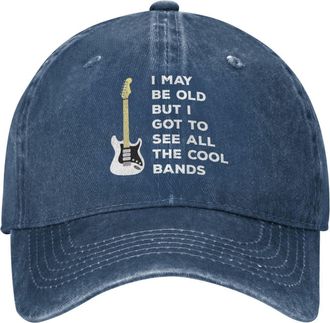 Generic Unisex Baseball Hat I May Be Old But Got to See Cool Bands Trucker Cap Sports Sun Visor Hat Classic Dad Hat Baseball Hat, for Fishing, Beach, Golf