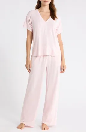 Nordstrom Cool Touch Jersey Pajamas in Pink Crystal at Nordstrom, Size X-Large