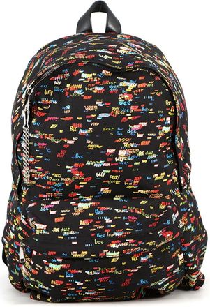 Celine Black Multi-Color Canvas Leather Backpack (Pre-Owned)