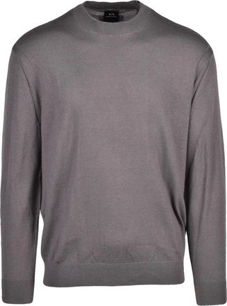 A|X Armani Exchange Acrylic Wool Crewneck Sweater - Grey