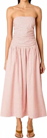 Nia Mulholland Strapless Dress In Wine