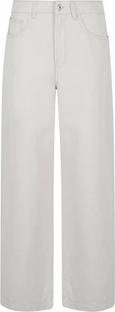 Moorer Wide Jeans - Dames - Loose Fit Jeans - Beige - W27 - Katoen - Jeans