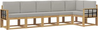 vidaXL Conjunto De Sof&aacute;s De Exterior 6 Uds. Blanco Y Gris Claro Vidaxl