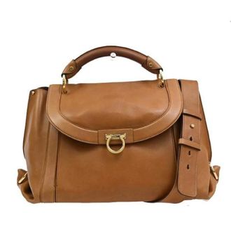 Ferragamo Pre-owned Handbags, female, Brown, Size: ONE SIZE Pre-owned Leather Handbag