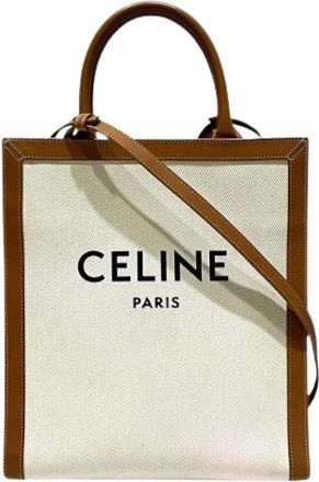 Celine Pre-owned Tote Bags, female, White, Size: ONE SIZE Pre-owned Canvas Tote Bag