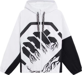 Li-Ning BadFive Big Logo Full Zip Hooded Jacket White Black AFDS569-6