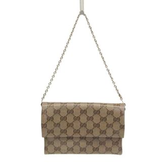 Gucci Pre-owned Clutches, female, Brown, Size: ONE SIZE Pre-owned GG Crystal Chain/Shoulder wallet 203351