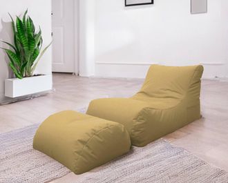 Talamo Italia Talamo Italia - Dmora Chaise Longue De Sal&oacute;n Moderno, Made In Italy, Sill&oacute;n Con Reposapi&eacute;s De Nailon, Puf Acolchado Para Dormitorio, 120x80h60 Cm, Col