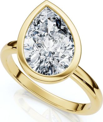 Pompeii3 Certified 2Ct Pear Solitaire Diamond Engagement Ring 14k Gold or Pt Lab Grown