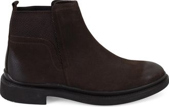 Desa Mens Leather Boots - Flat Heel, Breathable | Brown - 40