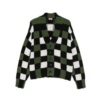 Kenzo Cardigan a Quadri in Lana - - Knitwear - Uomo - Multicolore - L