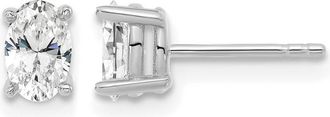 Diamond2Deal 14k Gold 2/3 ct Oval Lab Grown Diamond Stud Earrings VS Clarity, G-H Color